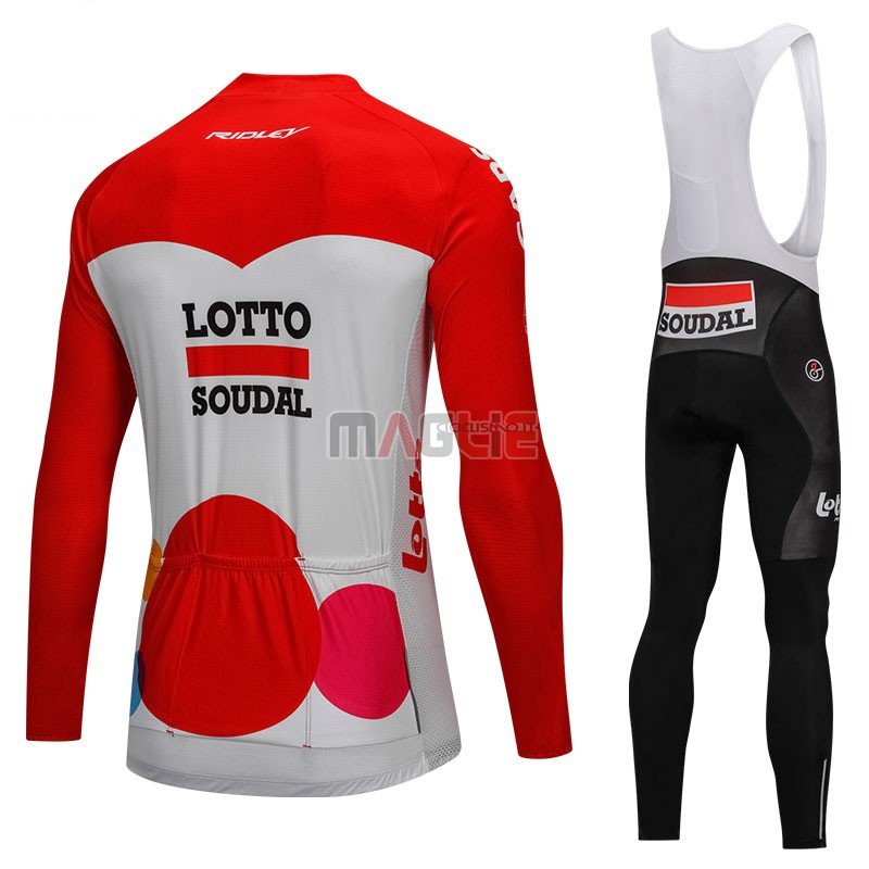 Maglia Lotto Soudal Manica Lunga 2018 Bianco e Rosso